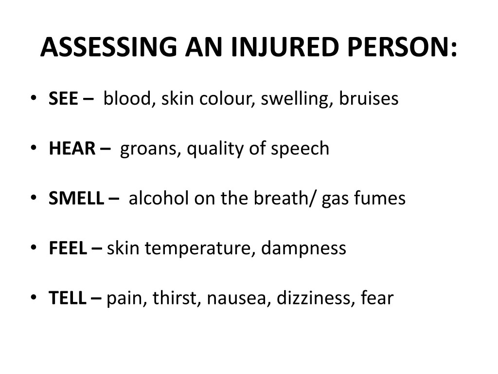 assessing an injured person