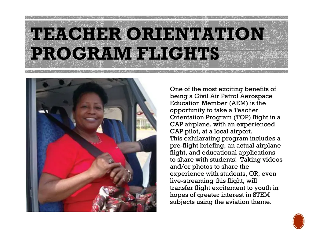 teacher orientation program flights