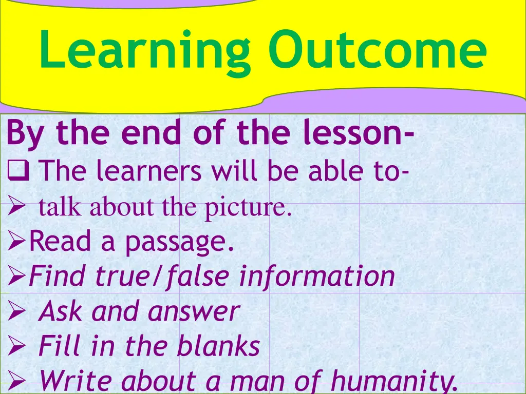 learning outcome