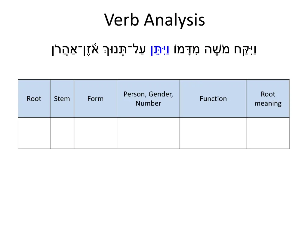 verb analysis