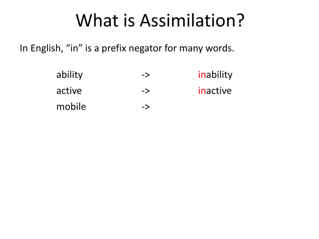 what is assimilation 1