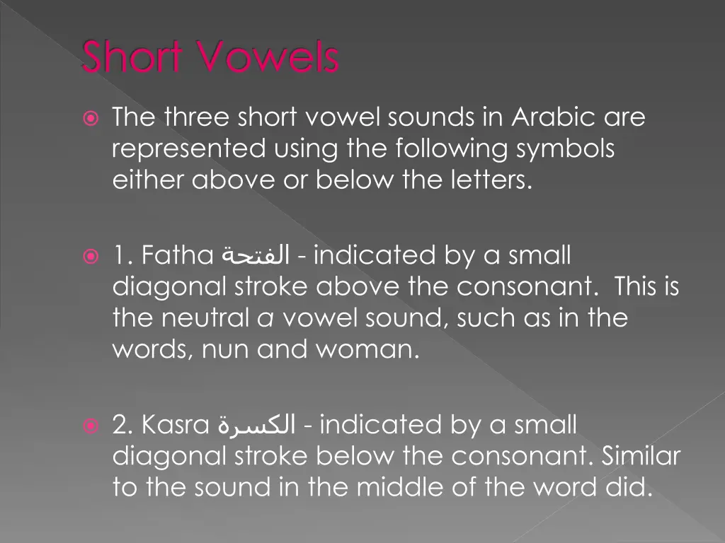 short vowels