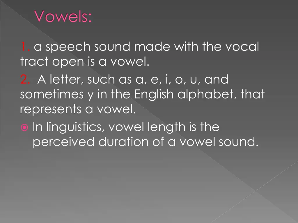 vowels