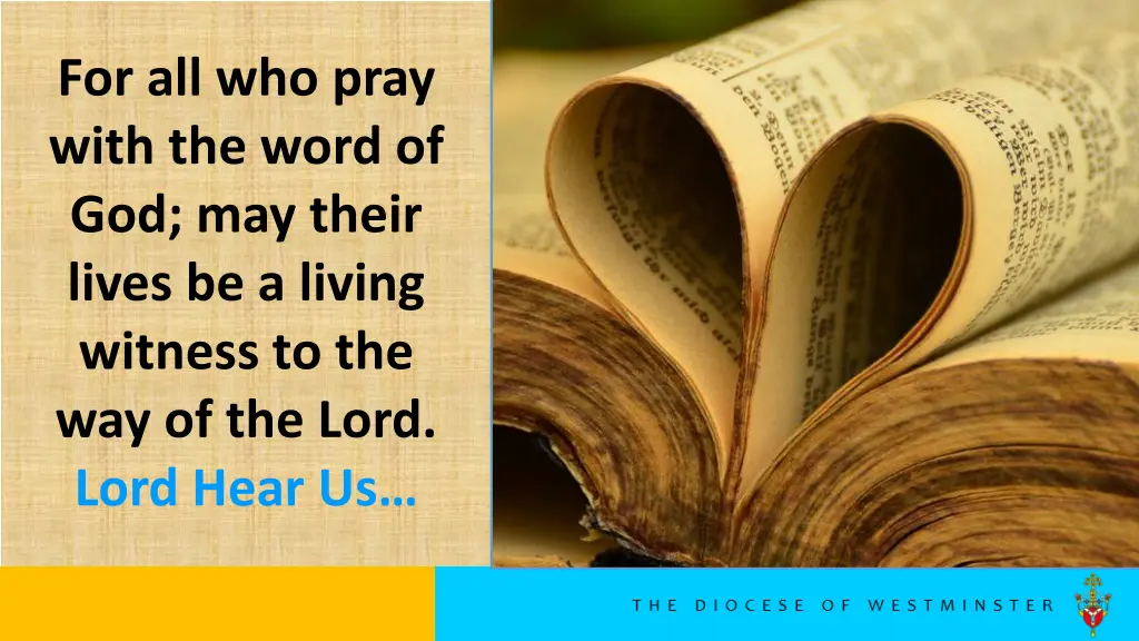 for all who pray with the word of god may their