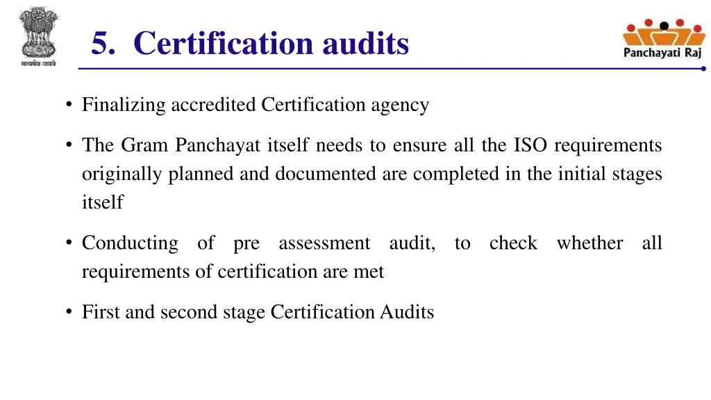 5 certification audits