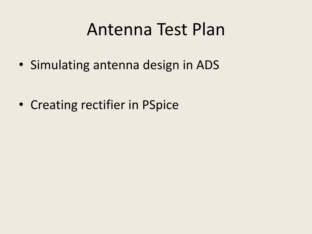 antenna test plan