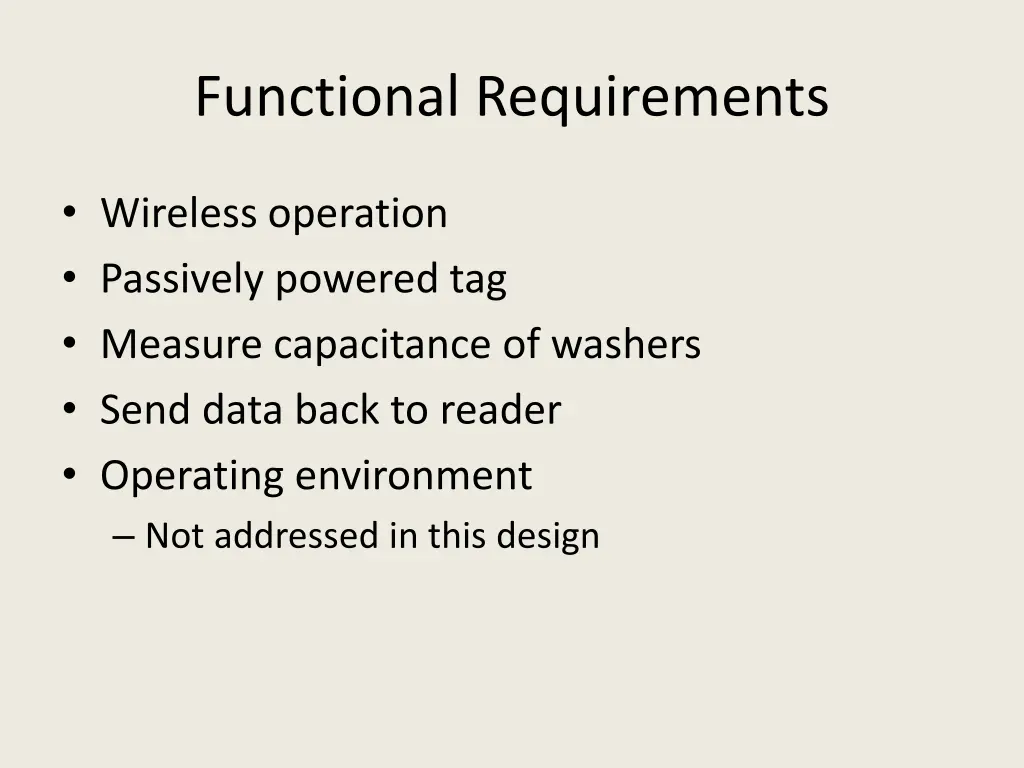 functional requirements