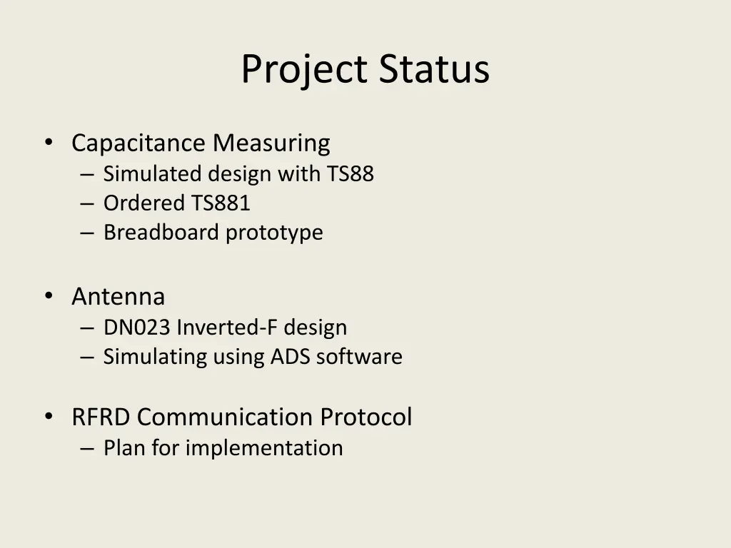 project status