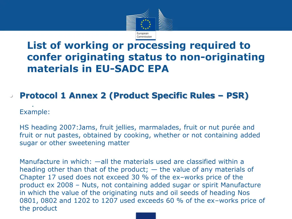 list of working or processing required to confer