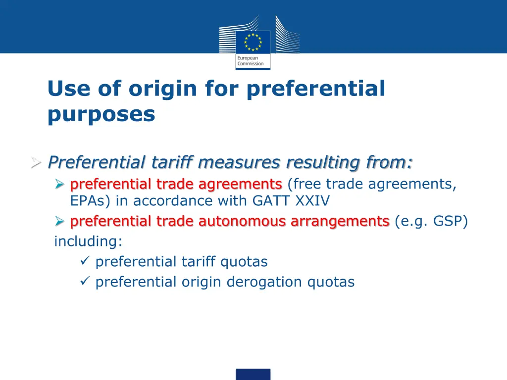 use of origin for preferential purposes 1