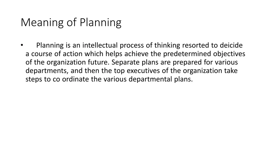 meaning of planning