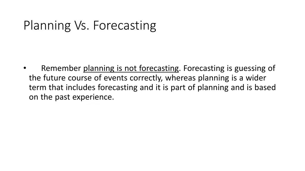 planning vs forecasting