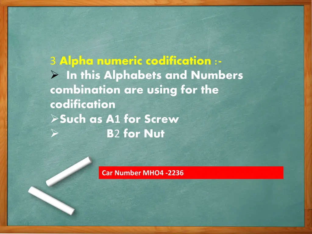 3 alpha numeric codification in this alphabets