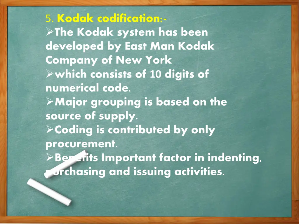 5 kodak codification the kodak system has been