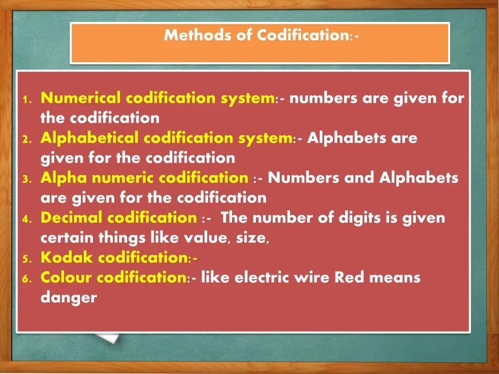 methods of codification