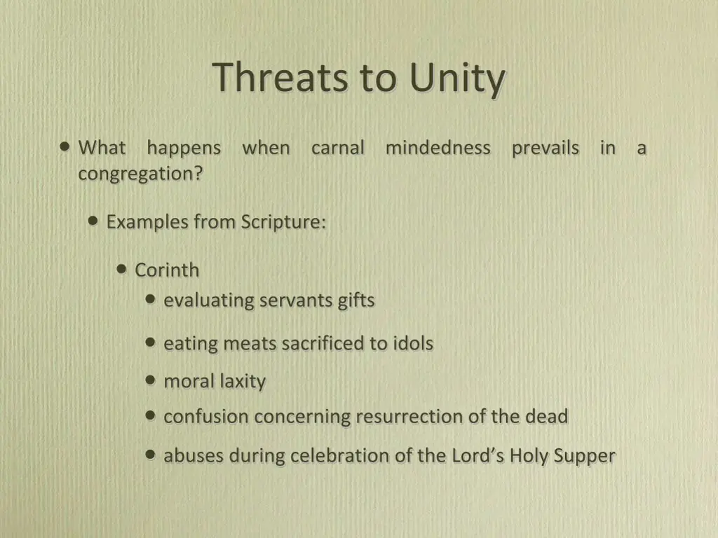 threats to unity 4