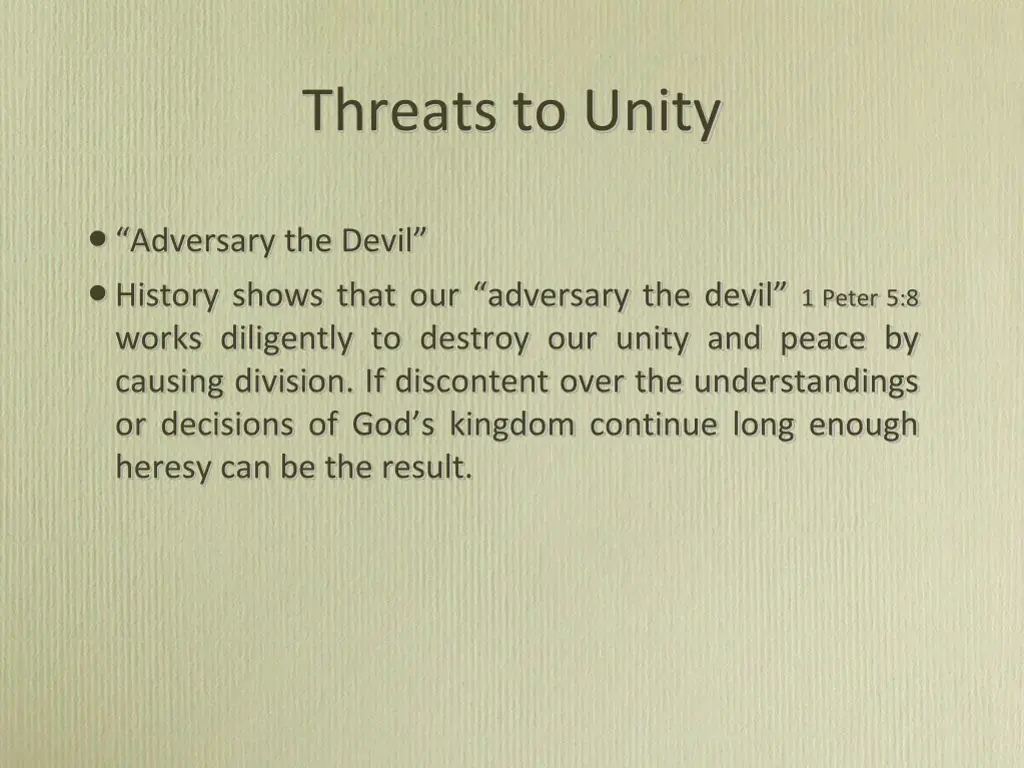 threats to unity