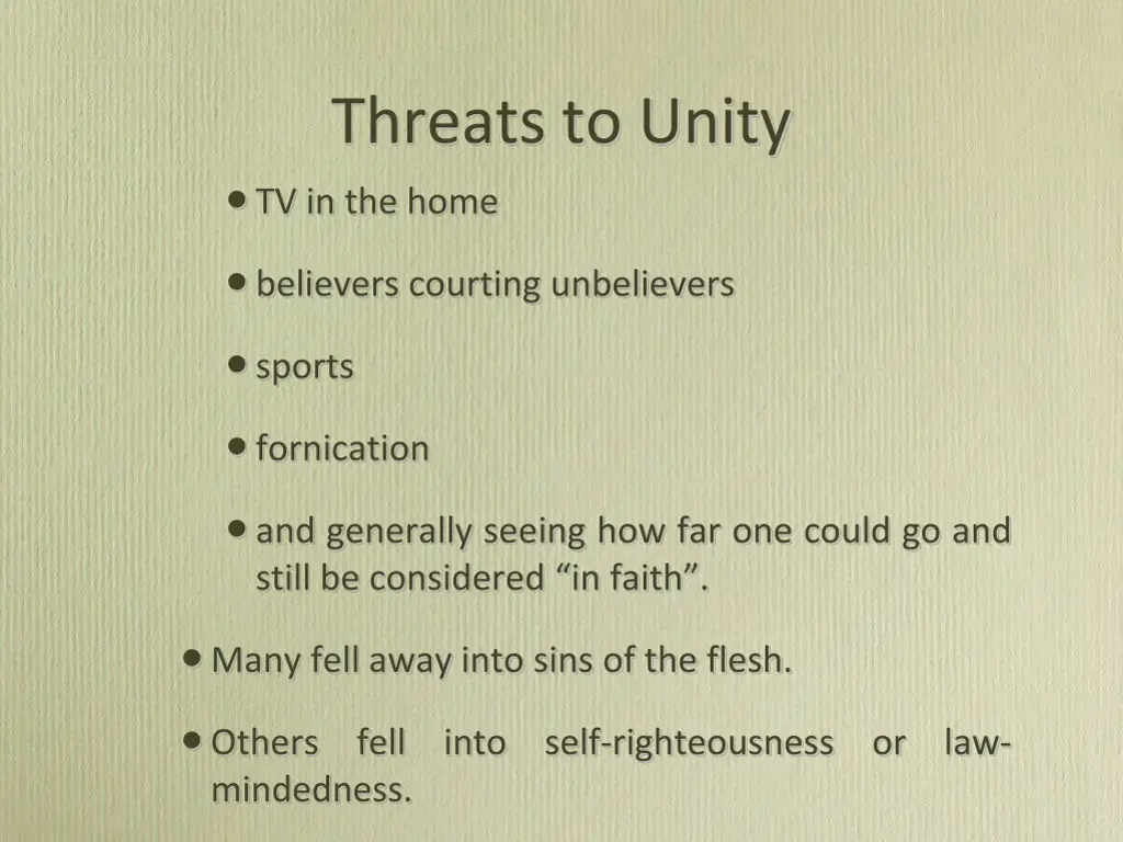 threats to unity tv in the home