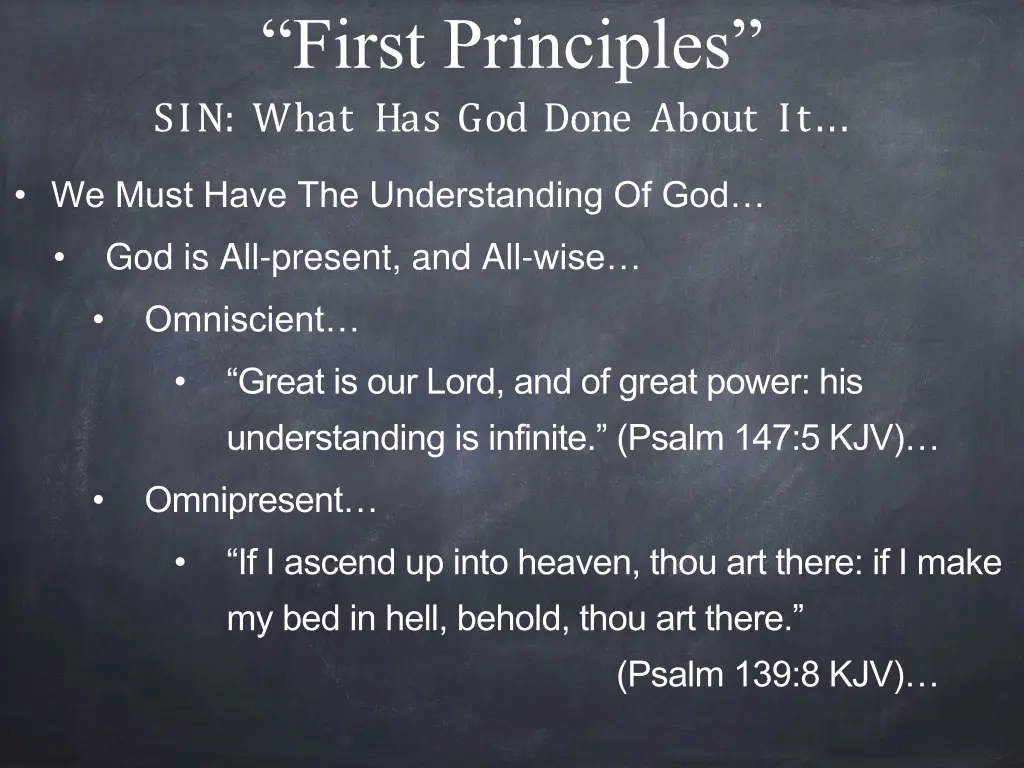 first principles sin what has god done about it 1