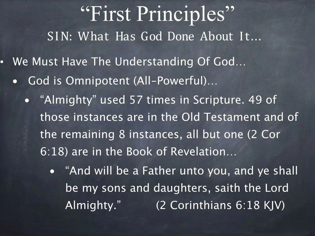 first principles sin what has god done about it 2