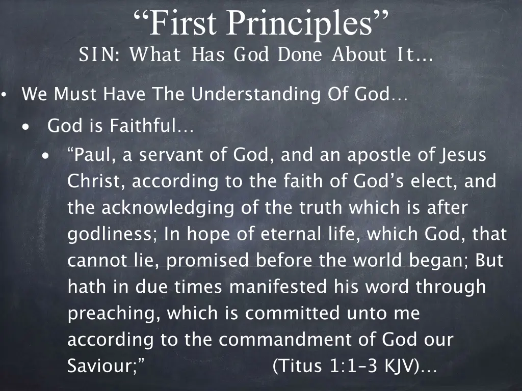 first principles sin what has god done about it 3