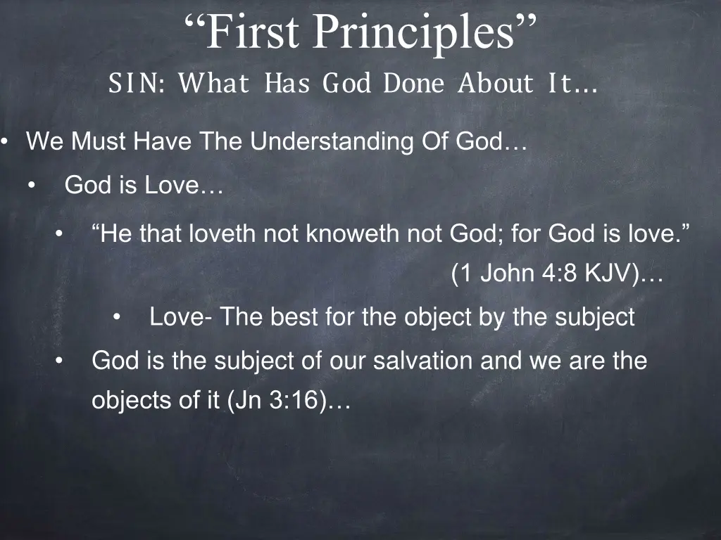 first principles sin what has god done about it 6