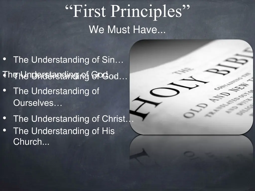 first principles we must have