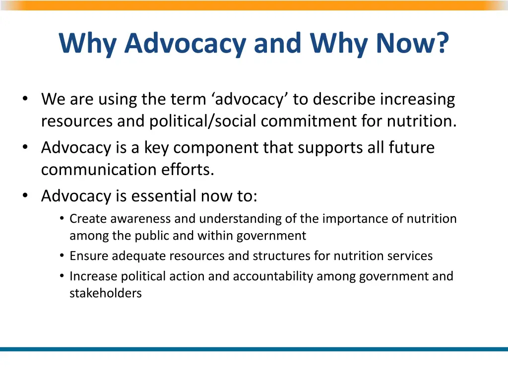 why advocacy and why now