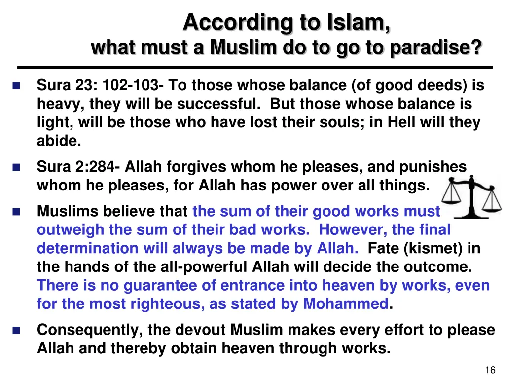 according to islam what must a muslim