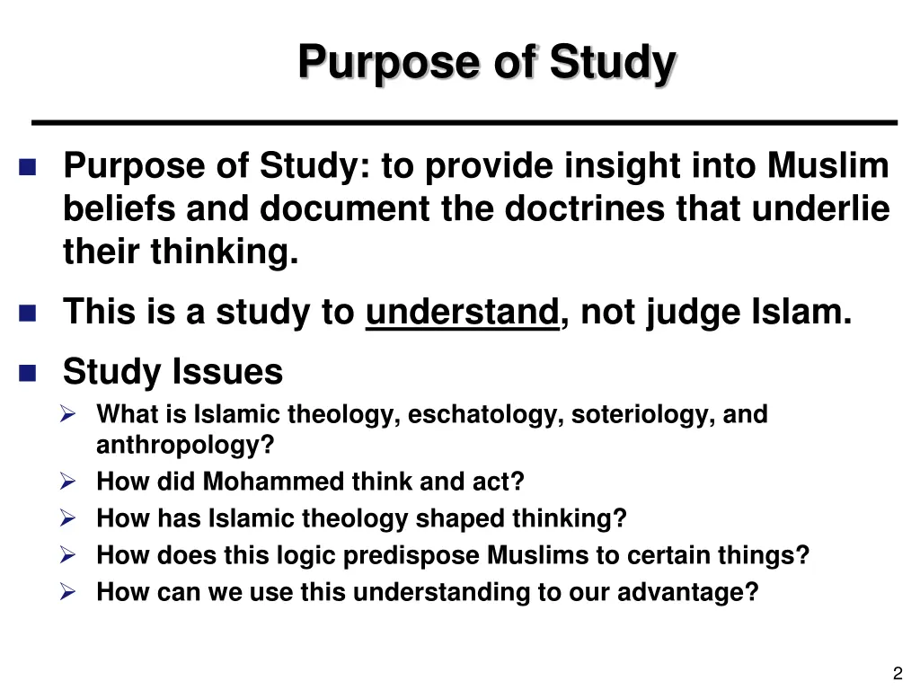 purpose of study