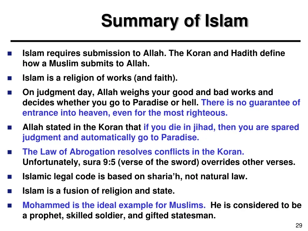 summary of islam