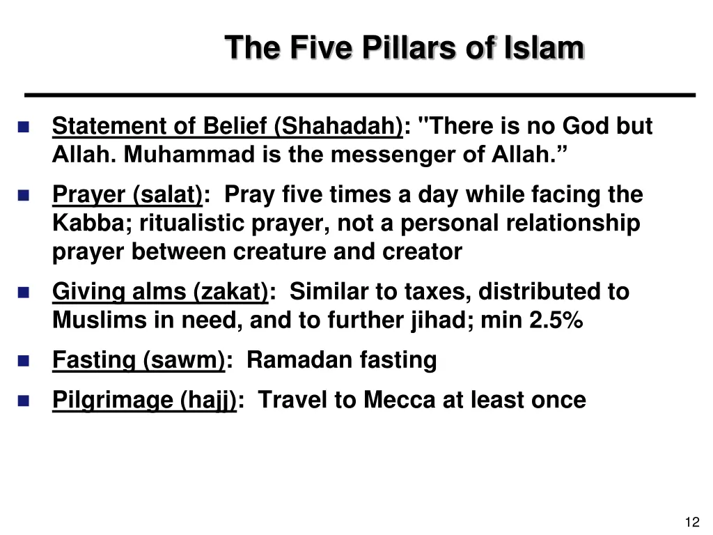 the five pillars of islam