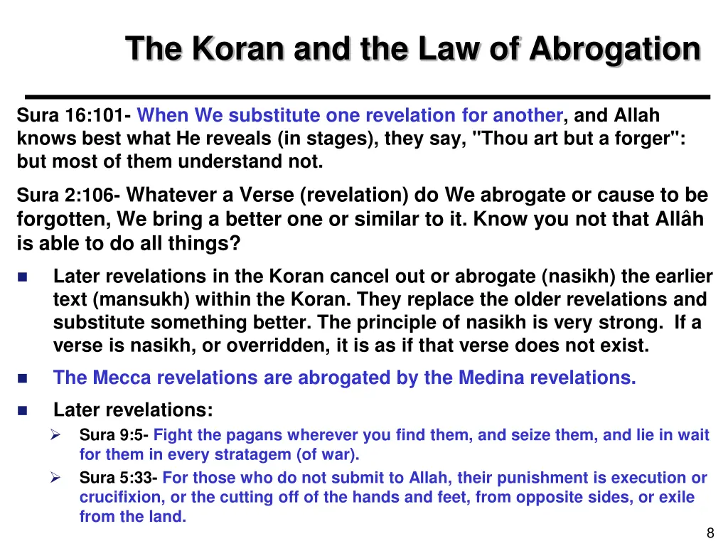 the koran and the law of abrogation