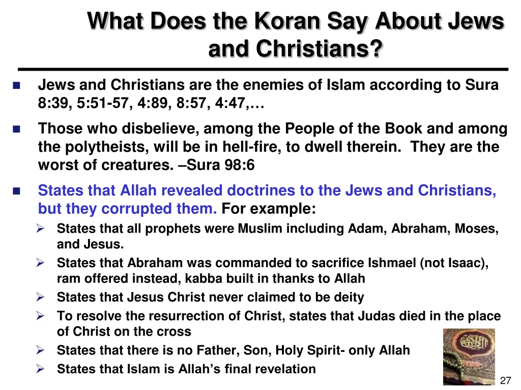 what does the koran say about jews and christians