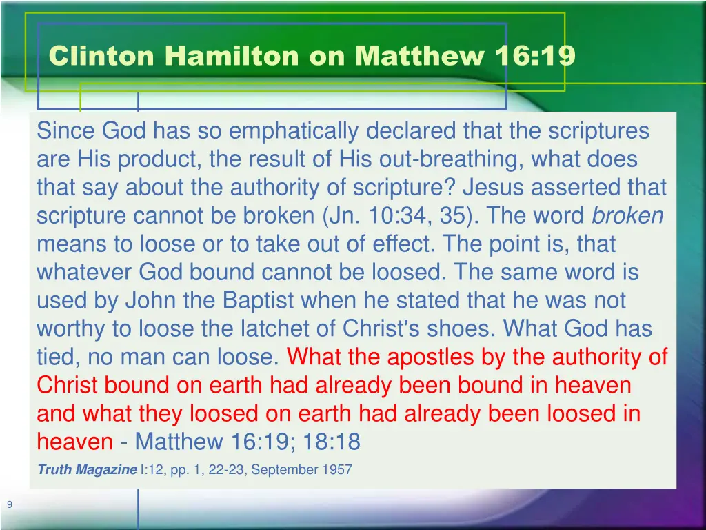 clinton hamilton on matthew 16 19