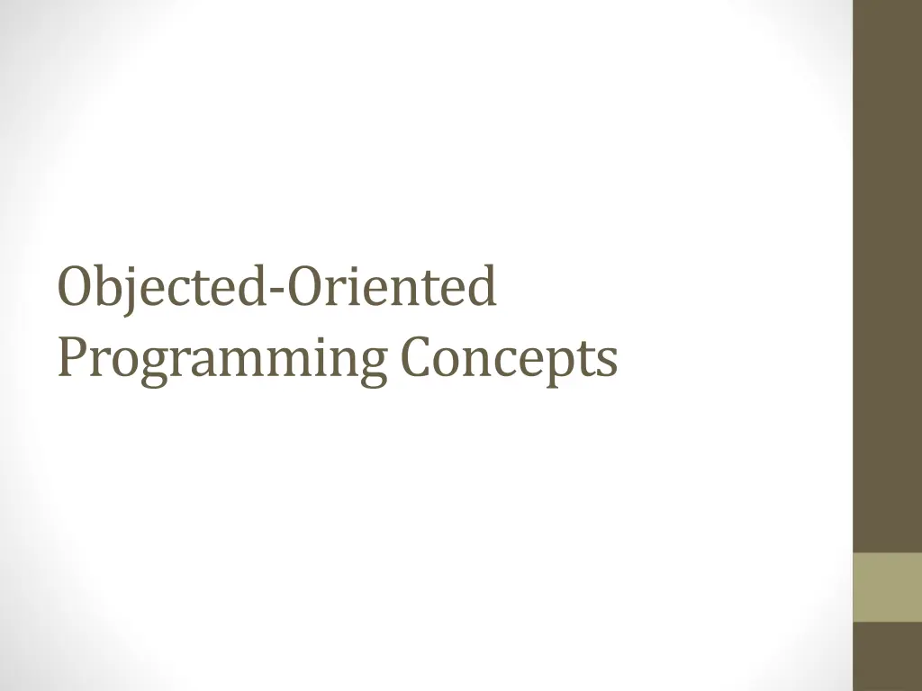 objected oriented programming concepts