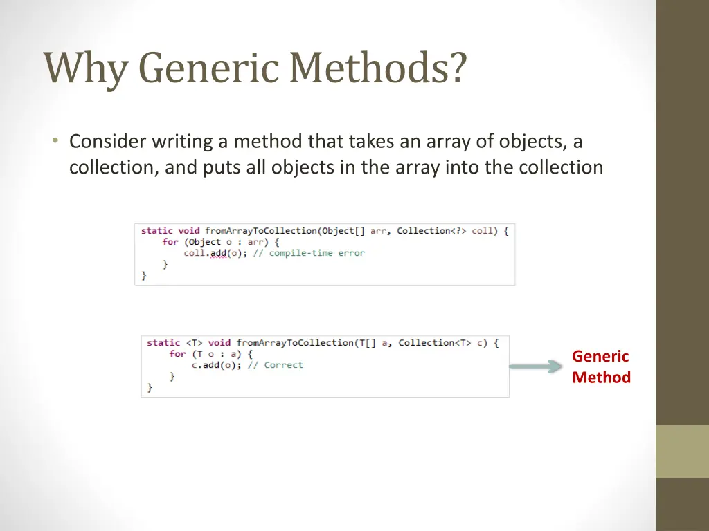 why generic methods