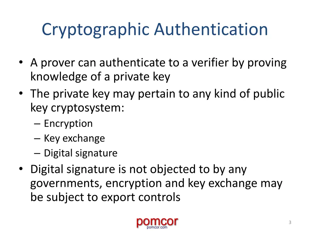 cryptographic authentication