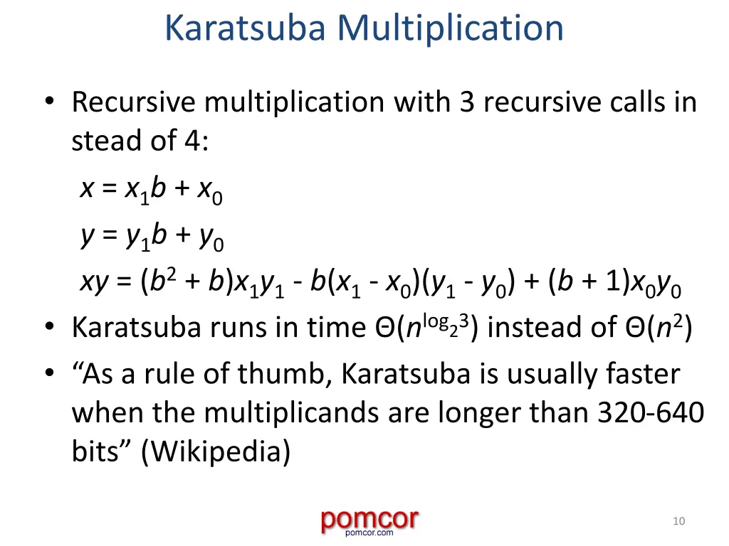 karatsuba multiplication