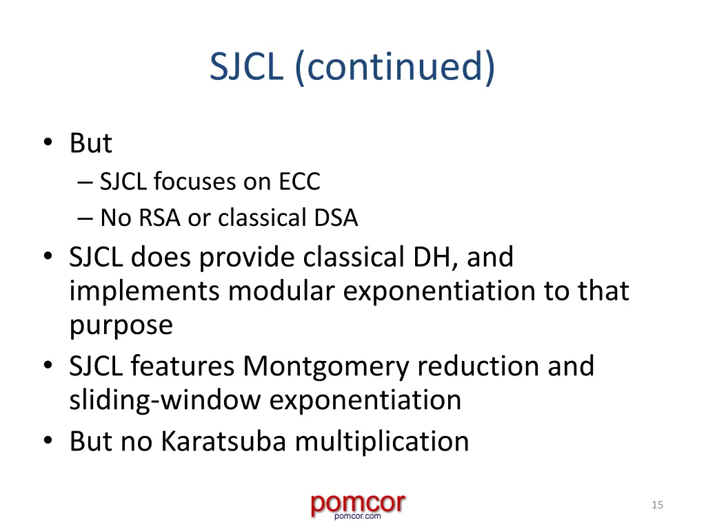 sjcl continued