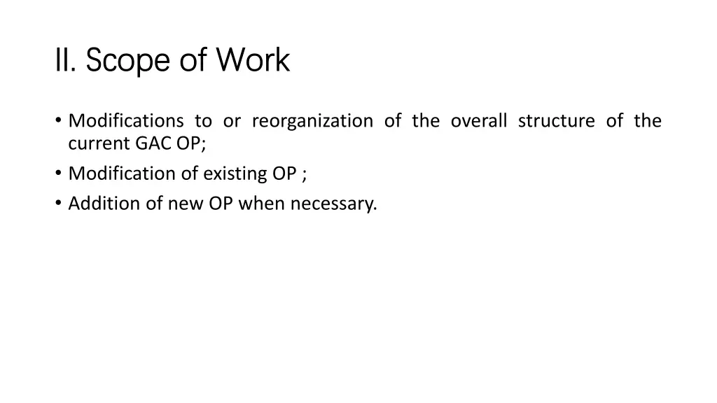 ii scope of work ii scope of work