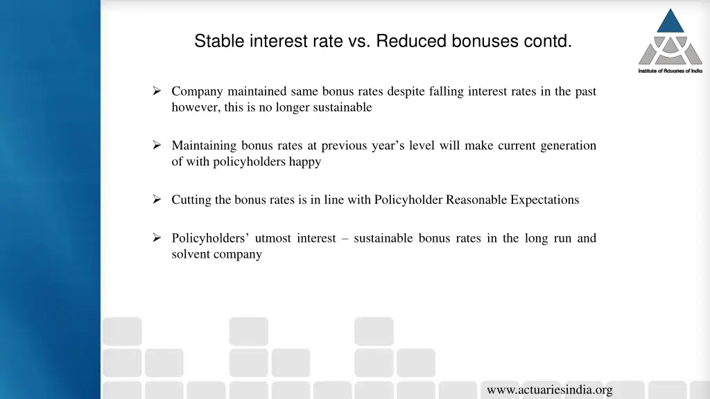 stable interest rate vs reduced bonuses contd