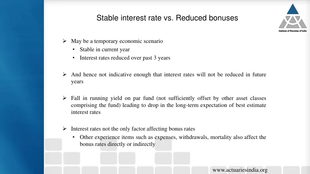 stable interest rate vs reduced bonuses