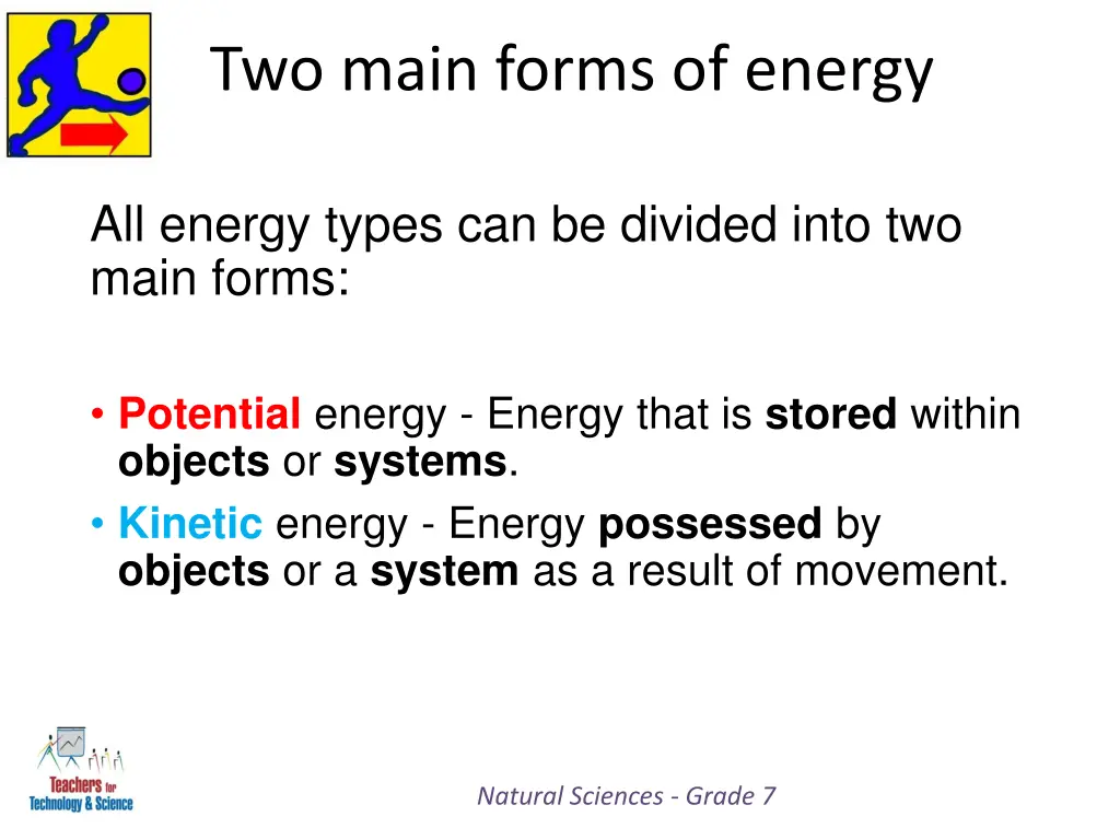 two main forms of energy