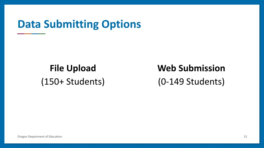 data submitting options