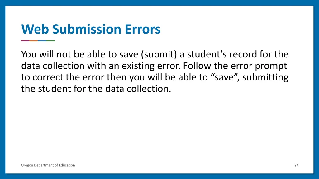 web submission errors