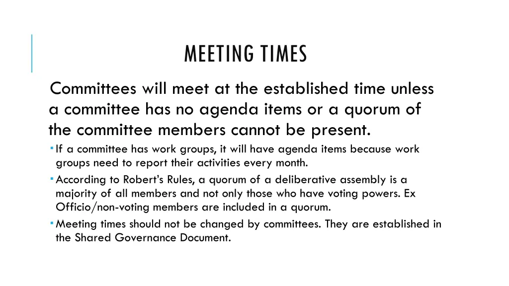 meeting times