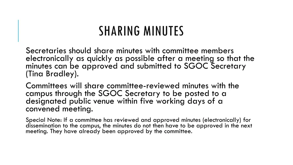 sharing minutes