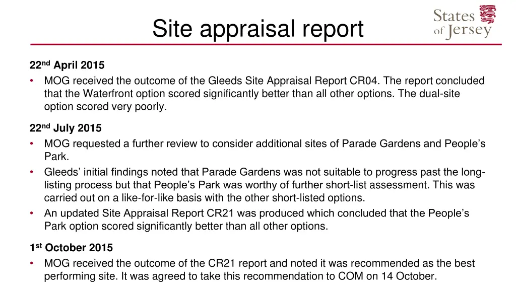 site appraisal report 1