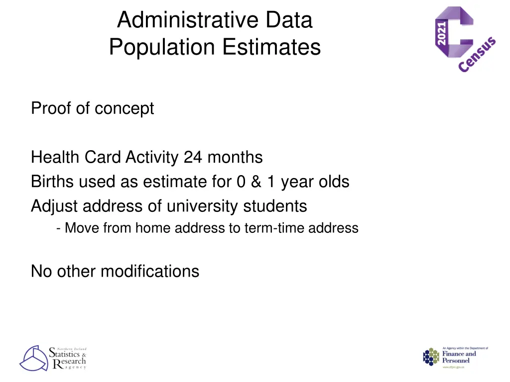 administrative data population estimates